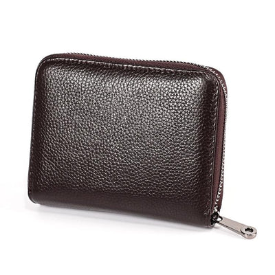 Leather Rfid Wallet - Sleek and Secure - Rose Red