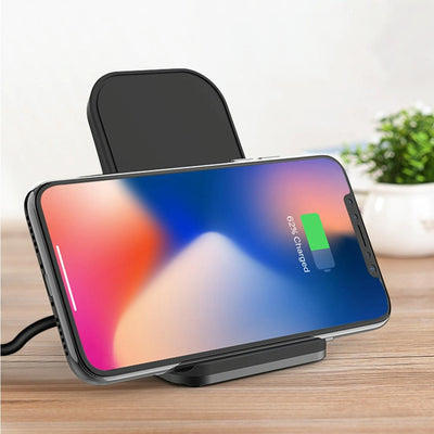 15W Dual Coil Qi Wireless Charger With Fast Charging - Silver