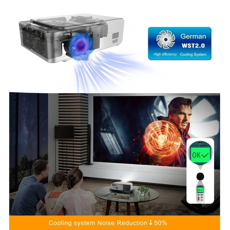 1080P Mini Theater Projector - 2000 Lumens Phone Version - Silver