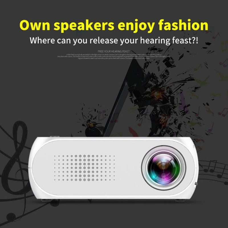 Mini Led Projector Home Theater Supports Hdmi & Av & Sd & Usb - Silver