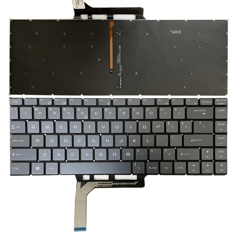 Backlit Laptop Keyboard for Msi Gs65 Series - us Version - Silver