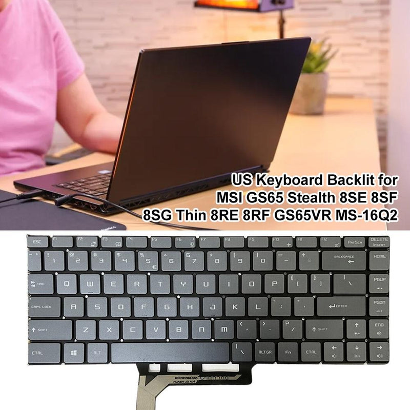 Backlit Laptop Keyboard for Msi Gs65 Series - us Version - Silver