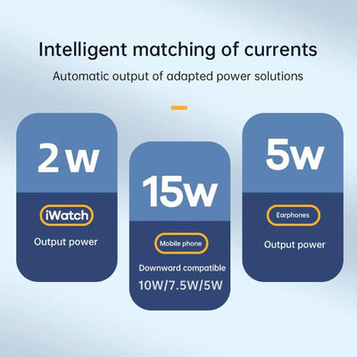 15W 3 In 1 Aluminum Wireless Charger - Silver