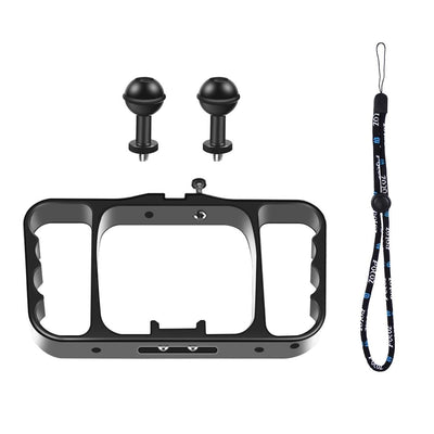 Aluminum Dual Handheld Diving Light Arm Mount for Action Cameras - Silver