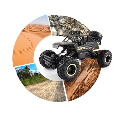37cm Remote Control Bigfoot Climbing Car - 1 12 Alloy 4wd Cross-country Toy - Silver
