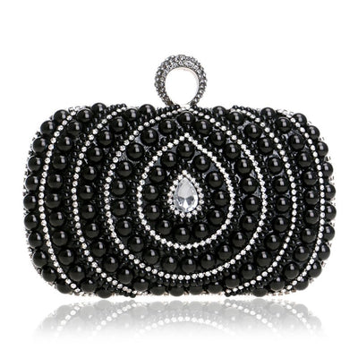 Stylish Pearl Handbag for Fashion Banquets and Parties - Silver