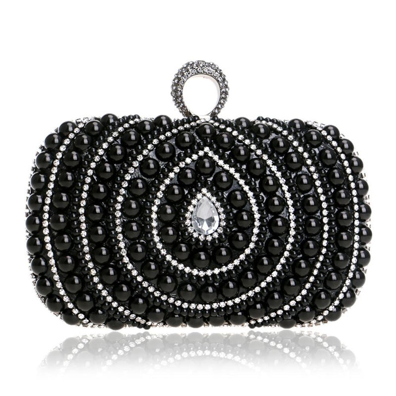 Stylish Pearl Handbag for Fashion Banquets and Parties - Silver
