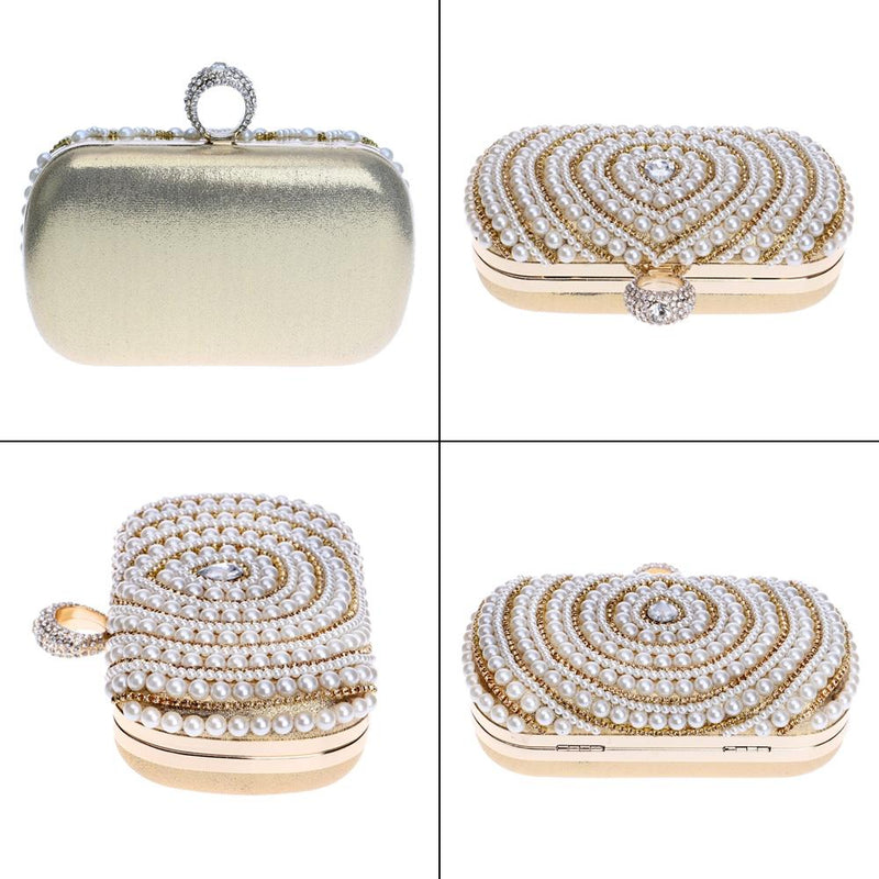 Stylish Pearl Handbag for Fashion Banquets and Parties - Silver