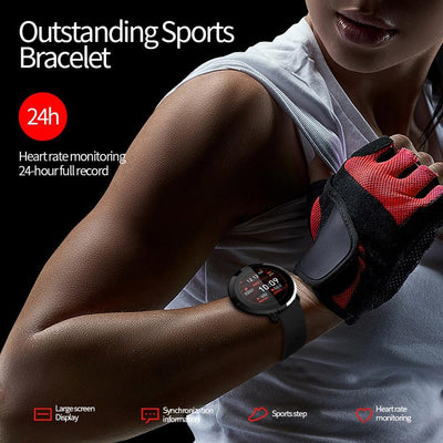 Waterproof Smart Bracelet With Heart Rate Monitor And Sleep Tracker - Baby Blue