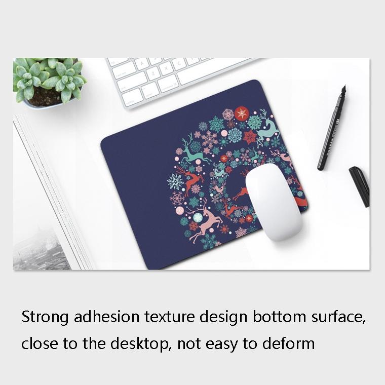 6 Piece Non Slip Mouse Pad Set 21 X 26Cm Thick Rubber Anti Skid Durable - Ink Lotus