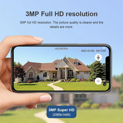 2.4G Wireless Ip Camera With 3.0Mp Motion Detection Two-Way Audio Night Vision And Tf Card Support - Ip65 Waterproof