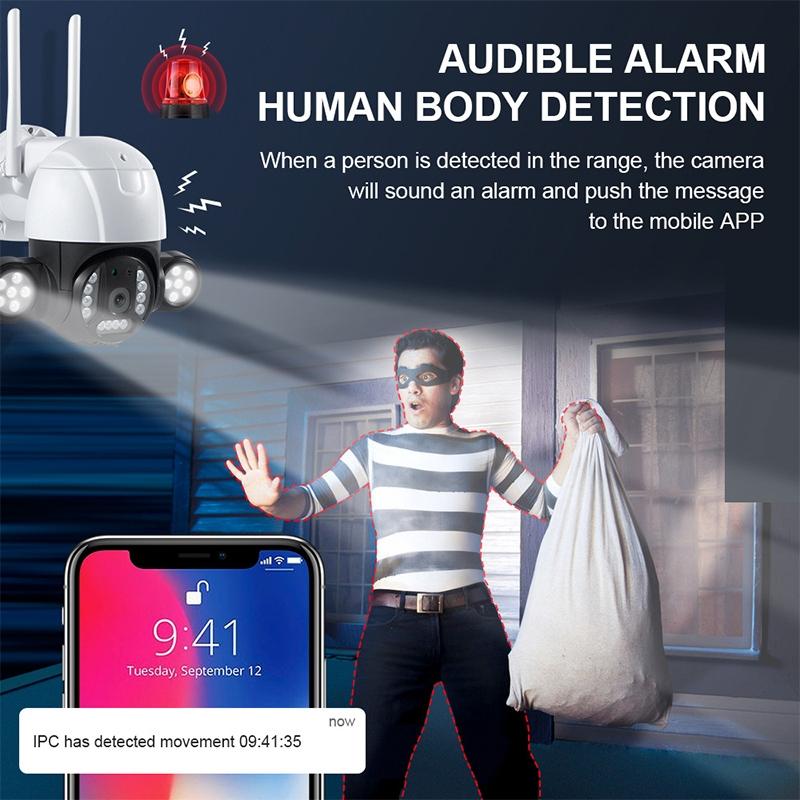 2.4G Wireless Ip Camera With 3.0Mp Motion Detection Two-Way Audio Night Vision And Tf Card Support - Ip65 Waterproof