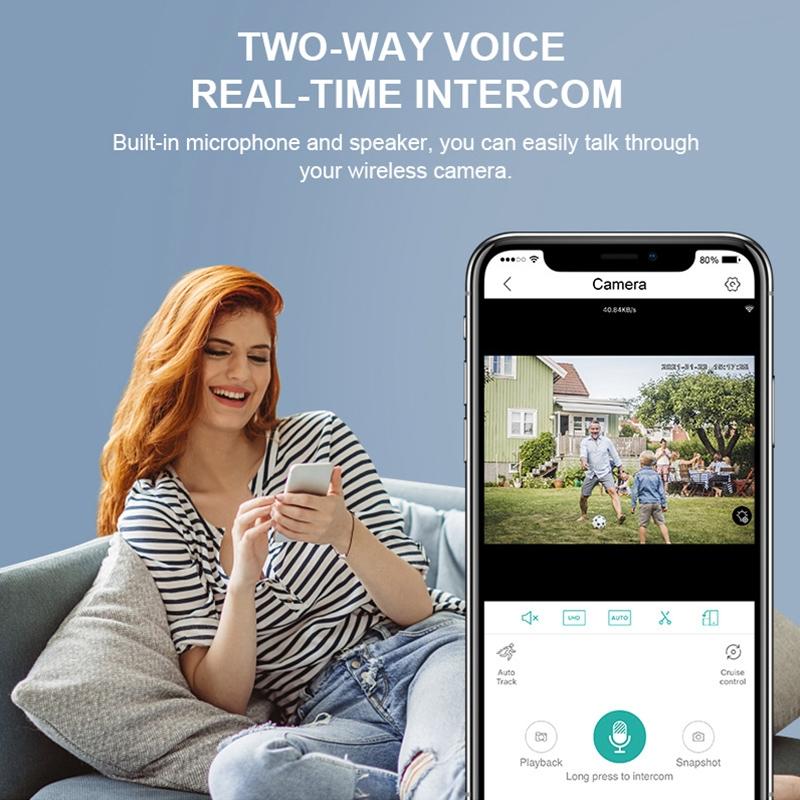 2.4G Wireless Ip Camera With 3.0Mp Motion Detection Two-Way Audio Night Vision And Tf Card Support - Ip65 Waterproof