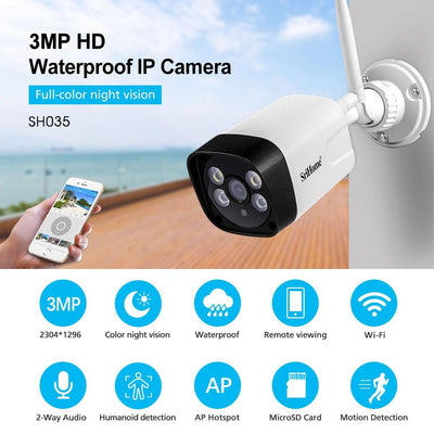 1296P Hd Ip Camera With 3.0Mp Two-Way Audio Motion & Humanoid Detection Full-Colour Night Vision Tf Card Support
