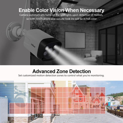 1296P Hd Ip Camera With 3.0Mp Two-Way Audio Motion & Humanoid Detection Full-Colour Night Vision Tf Card Support