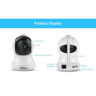 Ai Ip Camera With 3.0Mp 1296P Hd Two-Way Talk Auto Tracking Humanoid Detection Night Vision Tf Card Support
