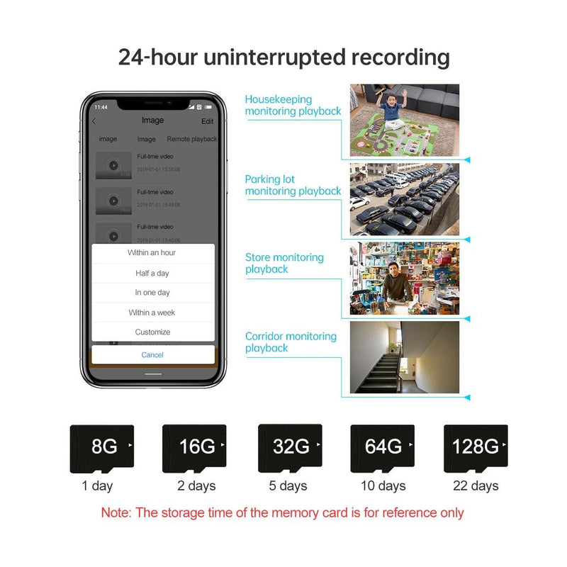 Ai Ip Camera With 3.0Mp 1296P Hd Two-Way Talk Auto Tracking Humanoid Detection Night Vision Tf Card Support