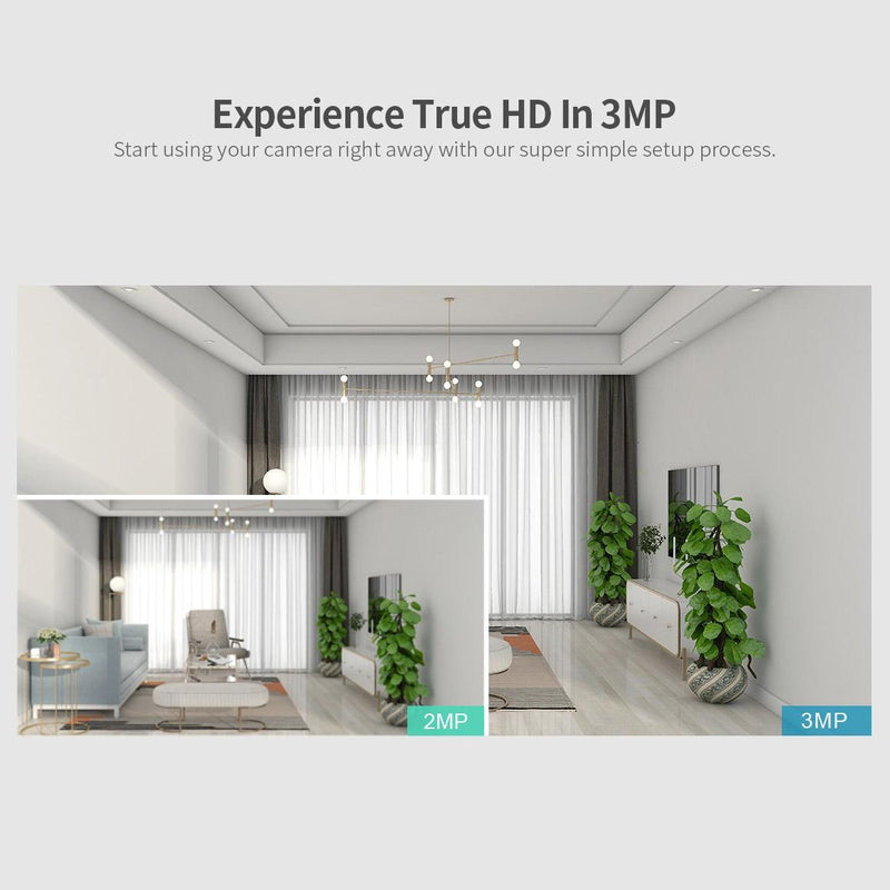 Ai Ip Camera With 3.0Mp 1296P Hd Two-Way Talk Auto Tracking Humanoid Detection Night Vision Tf Card Support