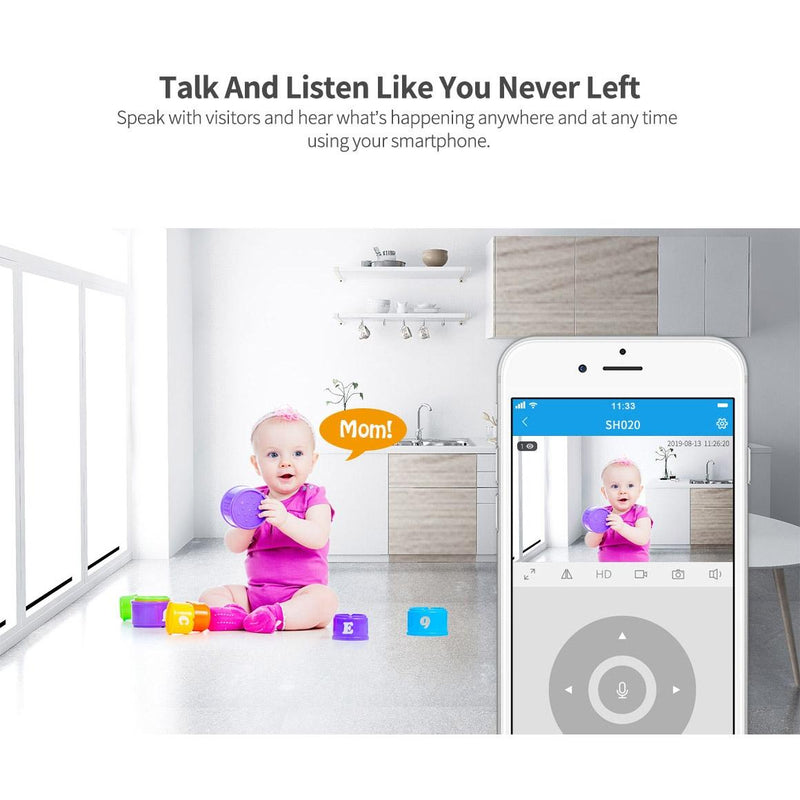 Ai Ip Camera With 3.0Mp 1296P Hd Two-Way Talk Auto Tracking Humanoid Detection Night Vision Tf Card Support