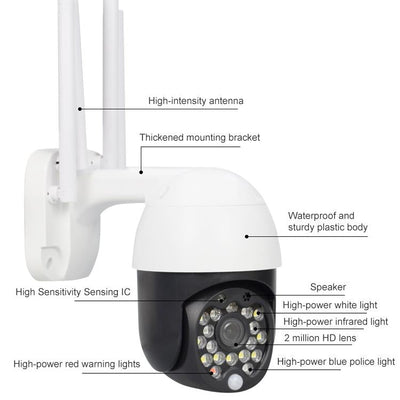 1080P Wifi High-Definition Surveillance Camera Outdoor Dome Camera Support Night Vision & Two-Way Voice & Motion Detection