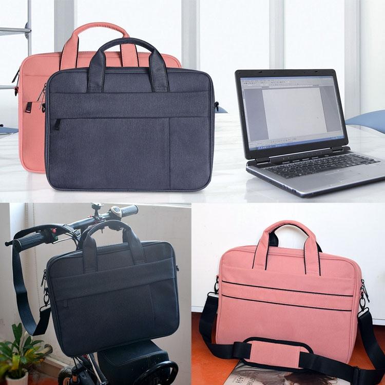 13.3 Inch Waterproof Anti-theft One-shoulder Handbag with Suitcase Belt - Navy Blue
