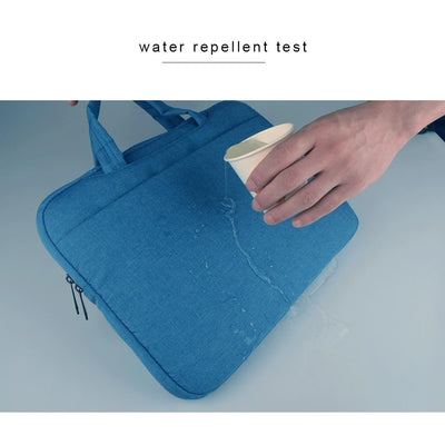 15.6 Inch Laptop Tablet Bag with Multiple Pockets and Soft Oxford Cloth Handle - Navy Blue