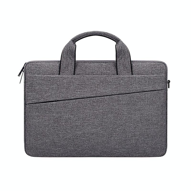 Portable Laptop Tablet Bag - 15.4 Inch Double Side Pockets Soft Handle Oxford Cloth - Navy Blue