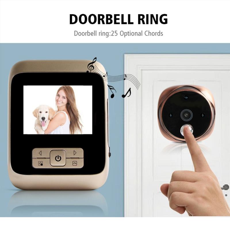 3.0 Tft Display Digital Door Viewer With 3.0Mp Camera Tf Card Support & Night Vision - 32Gb Max - White