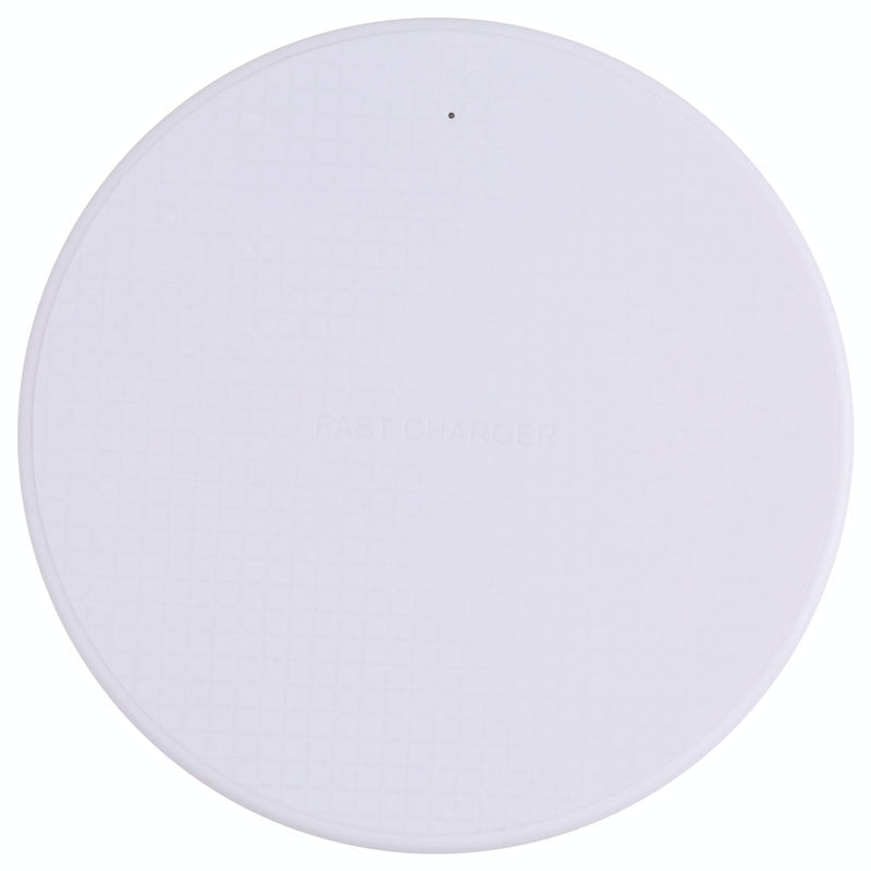 10W Plaid Pattern Round Wireless Charger - White