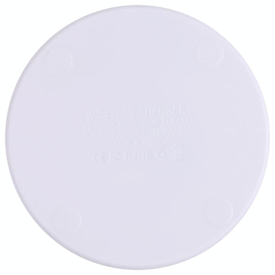 10W Plaid Pattern Round Wireless Charger - White