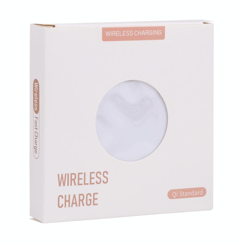 10W Plaid Pattern Round Wireless Charger - White