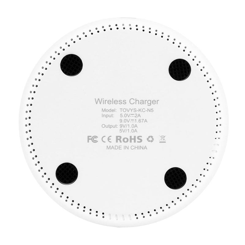 9V 1A Qi Fast Wireless Charger 1M Cable - White