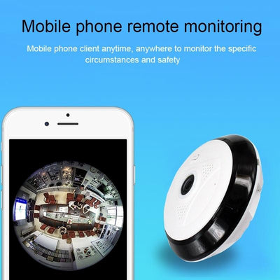 360 Degree Hd Panoramic Camera With Mobile Control And Tf Card Slot - White