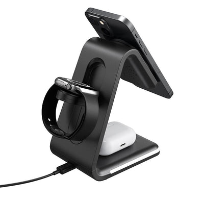 3 In 1 Magnetic Wireless Vertical Charger - White