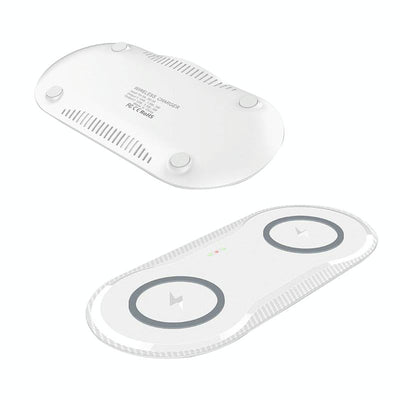 10W Dual Wireless Fast Charger For Qi Phones - White