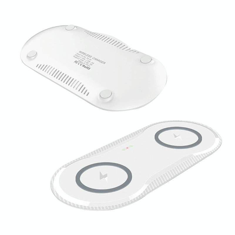 10W Dual Wireless Fast Charger For Qi Phones - White