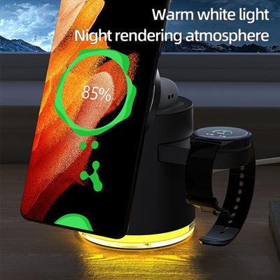 15W 4 In 1 Foldable Magnetic Wireless Charger - White