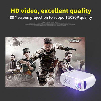 Mini Led Projector Home Theater Supports Hdmi & Av & Sd & Usb - White