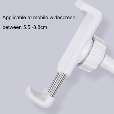 Universal Cell Phone Holder with Selfie Ring Light Microphone Clip & 3-colour Light Adjustment for Studio Recording Live Broadcast Ktv White