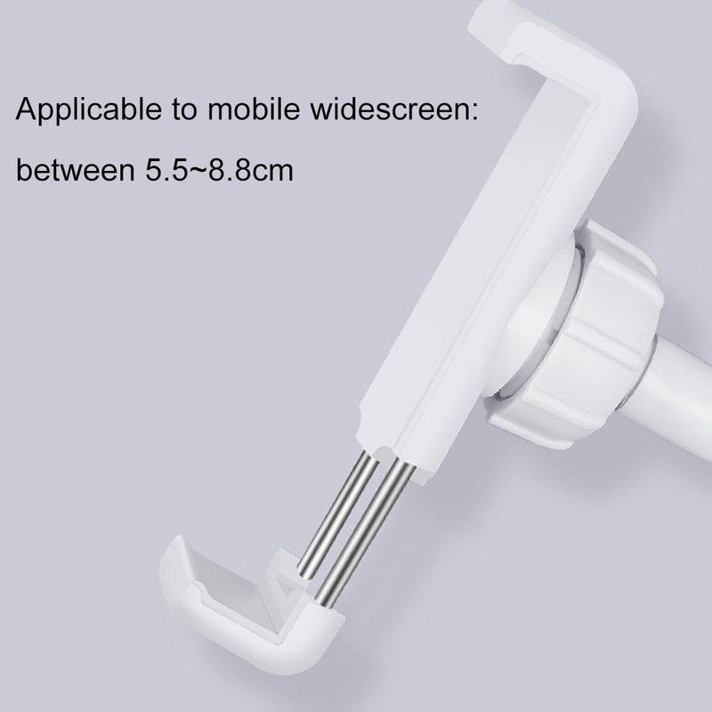 Universal Cell Phone Holder with Selfie Ring Light Microphone Clip & 3-colour Light Adjustment for Studio Recording Live Broadcast Ktv White