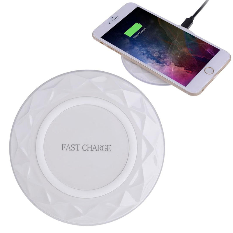 1M Fast Charging Wireless Charger Diamond Qi Standard - White