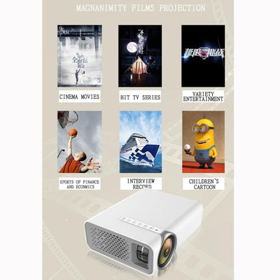 Mini Led Projector 1800 Lumens For Home Theater - Hdmi / Av / Sd / Usb / Vga Support - White Mobile Phone Version