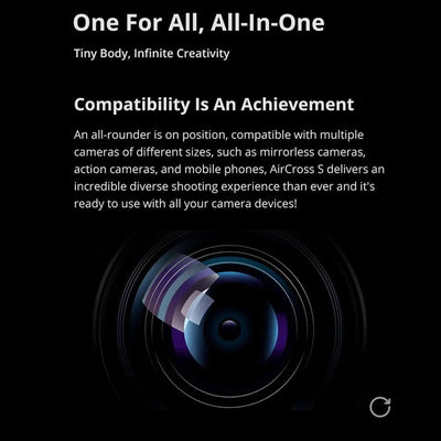 Aircross S 3 Axis Foldable Handheld Gimbal Stabilizer For Dslr Cameras And Smart Phone White