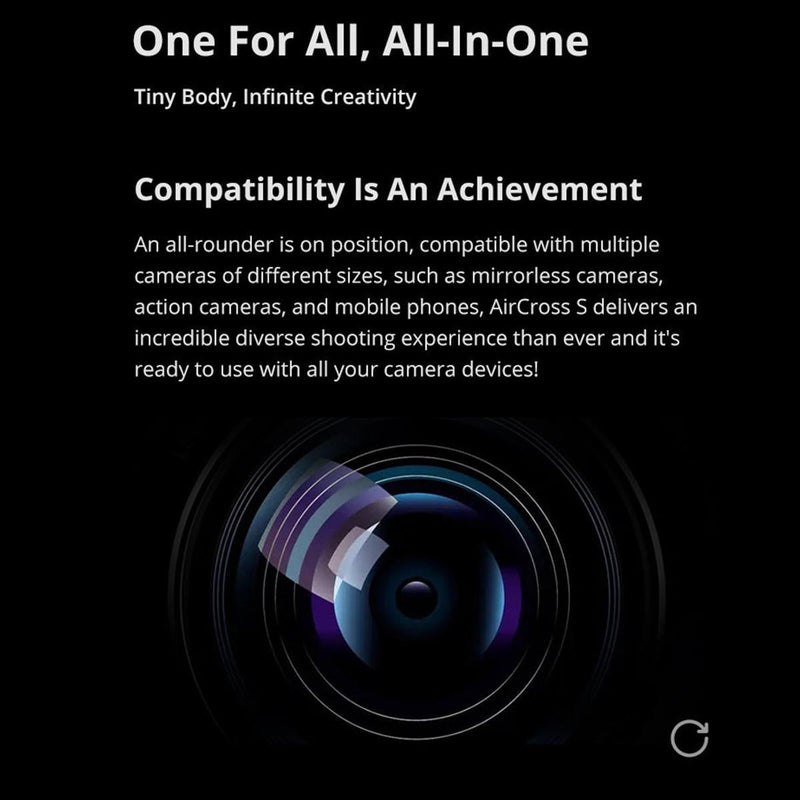 Aircross S 3 Axis Foldable Handheld Gimbal Stabilizer For Dslr Cameras And Smart Phone White