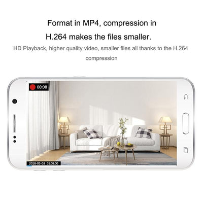 720P Wireless Wearable Surveillance Camera With Infrared Vision & Motion Detection - White