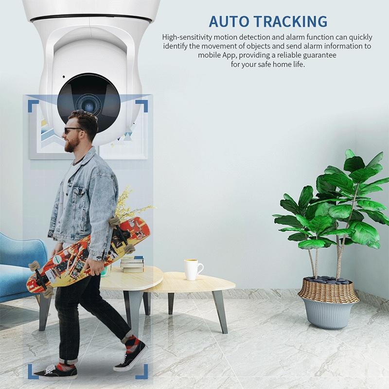 720P Smart Wifi Monitor Camera With 100W Wide Angle Lens Night Vision & Tf Card Expansion