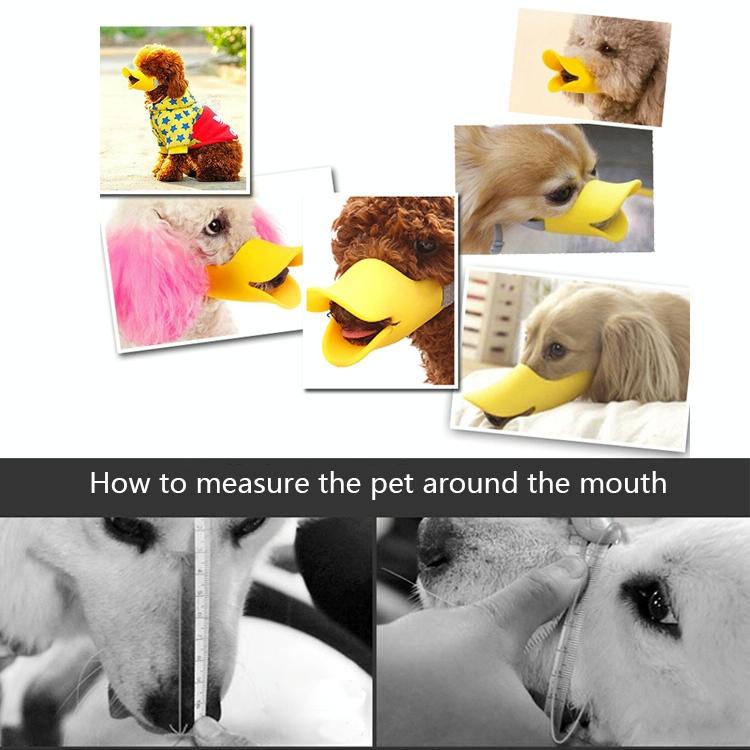Cute Duck Mouth Shape Silicone Muzzle For Pet Dog - Size S Yellow