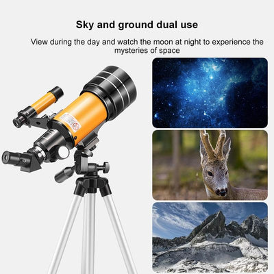 Stargazing Telescope For High-Definition Astronomical Viewing - Black / Yellow