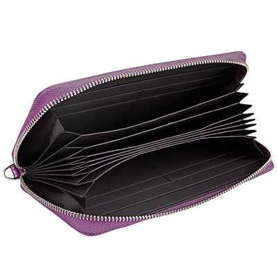 Leather Rfid Card Holder Wallet with Hand Strap - Brown