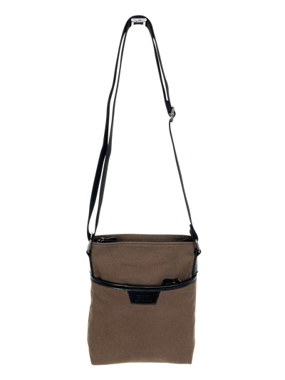 FIB Byron Canvas Sling Bag Shoulder Travel Cross Body - Brown